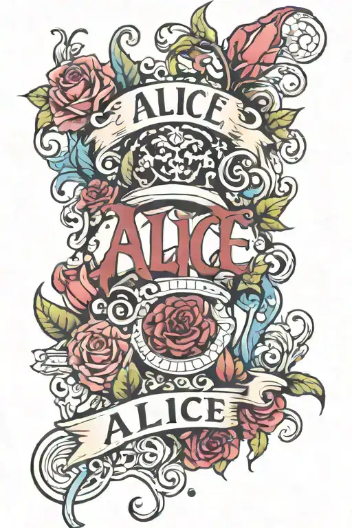 Alice name tattoo design idea