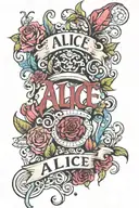 Alice name tattoo design idea