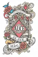 Alice name tattoo design idea