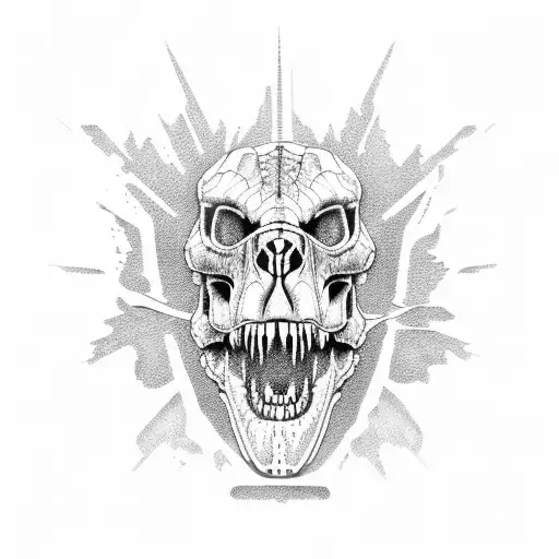 T Rex Skull tattoo design idea