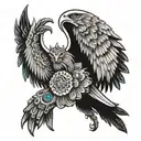 indian 2 hands tattoo god and devil wings tattoo design idea