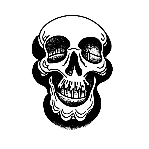 skeleton praying tattoo design idea