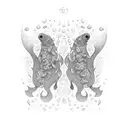 diving with water animals tattoo design idea