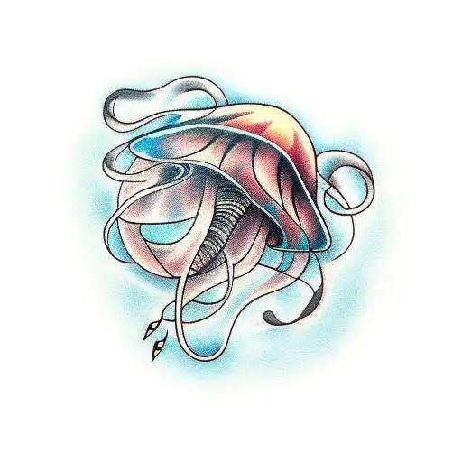 Graceful dance movements of a jellyfish tattoo design idea