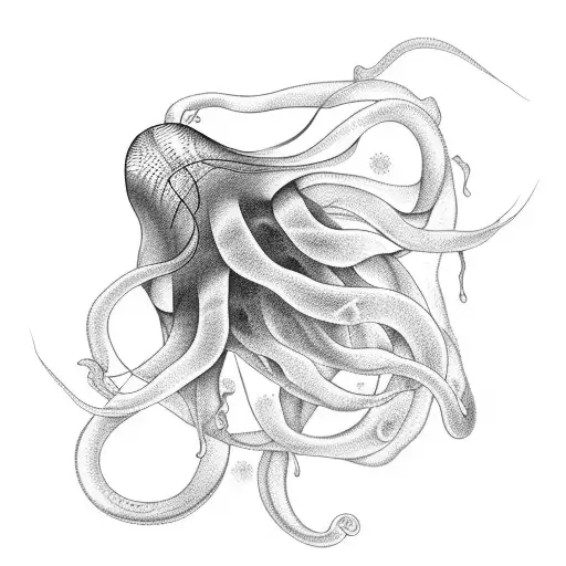 Graceful dance movements of a jellyfish tattoo design idea
