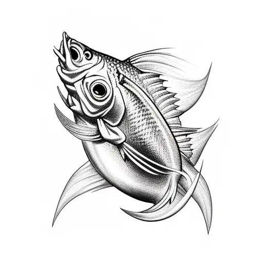 Realism Fish Hook Tattoo Idea - BlackInk AI