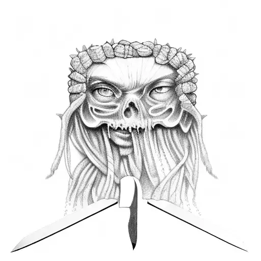 Toga looking into her knife. tattoo design idea