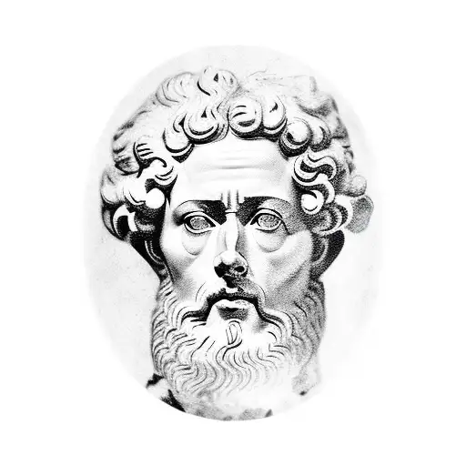 Marcus Aurelius with one of his quotes tattoo design idea
