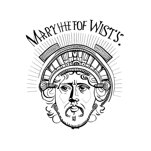 Marcus Aurelius with one of his quotes tattoo design idea