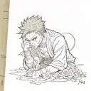 gaara from naurto with sand and roses tattoo design idea