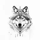 wolf skull rode tattoo design idea