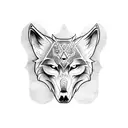 wolf skull rode tattoo design idea