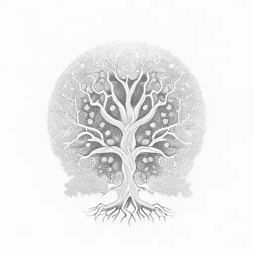 Tree of Life with my last name (NAFIE) in the root and the branches are the names of my family tattoo design idea