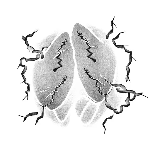 dog footprint formed with lightning bolts tattoo design idea