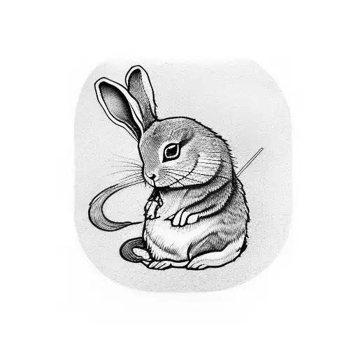 magician pulling a rabbit out of a hat tattoo design idea
