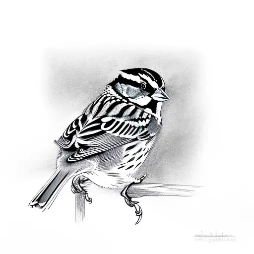 white throated sparrow tattoo design idea