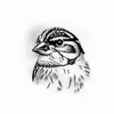 white throated sparrow tattoo design idea