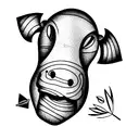 upper arm patchwork sleeve that includes the four elements, a hippo, and south african plant life  tattoo design idea