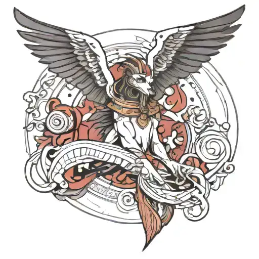 I want a tattoo that represents the god of death from Egyptian mythology that is specifically designed to represent deat tattoo design idea