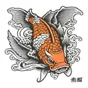koi fish, dragon, samurai warrior tattoo design idea