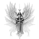 San Miguel Arcangel sword tattoo design idea