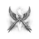 San Miguel Arcangel sword tattoo design idea