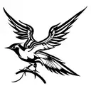 mockingjay bird healing tattoo design idea