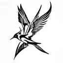 mockingjay bird healing tattoo design idea