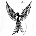 mockingjay bird healing tattoo design idea