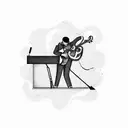 Jazz-inspired guitar player tattoo design idea