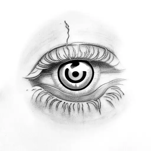 A tattoo of Sauron's eye from The Lord of the Rings, but with a gaming twist like a health bar overlay tattoo design idea