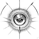A realistic depiction of the Eye of Sauron from The Lord of the Rings, with a subtle reference to Counter-Strike 2 incorporated into the design tattoo design idea