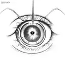 A realistic depiction of the Eye of Sauron from The Lord of the Rings, with a subtle reference to Counter-Strike 2 incorporated into the design tattoo design idea