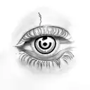 A tattoo of Sauron's eye from The Lord of the Rings, but with a gaming twist like a health bar overlay tattoo design idea