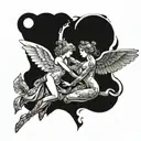 A modern interpretation of the love story between Eros and Psyche tattoo design idea
