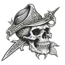 dagger skull tattoo design idea