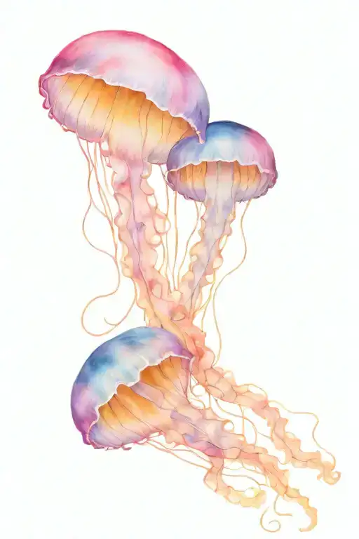 jellyfish gracefully swimming tattoo design idea