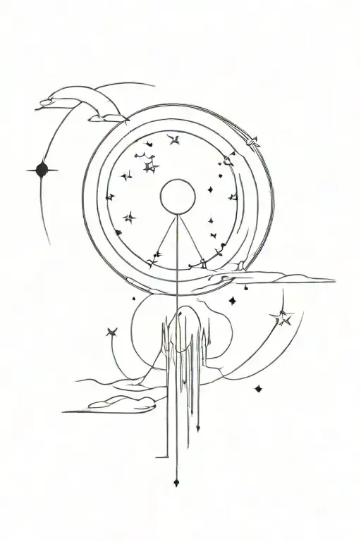 I would like a longitudinal tattoo on my back. on top there will be a turkish eye, under the eye there will be a moon an tattoo design idea