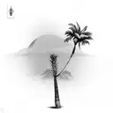 Palm Tree and turtle tattoo design idea