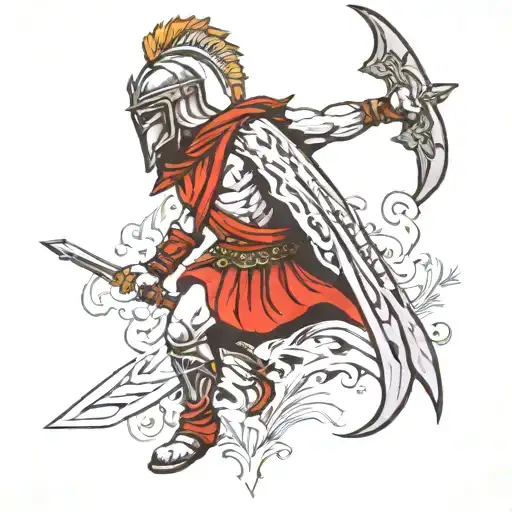 claymore Spartan warrior tattoo design idea