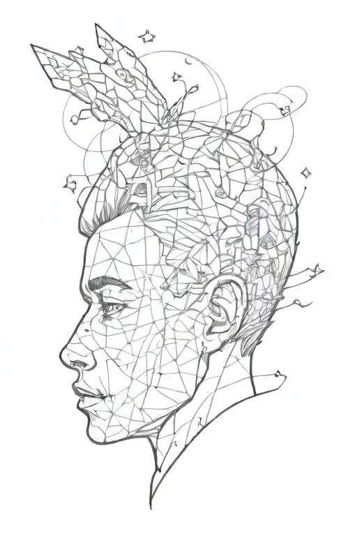 little boy trapped inside his mind tattoo design idea