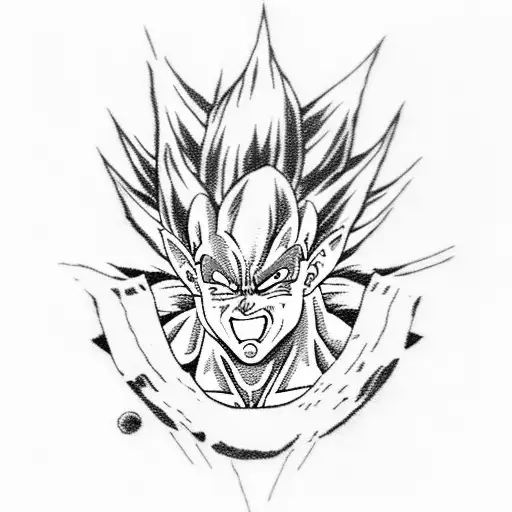 Vegeta's iconic Final Flash attack tattoo design idea