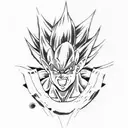Vegeta's iconic Final Flash attack tattoo design idea