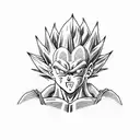 Vegeta's iconic Final Flash attack tattoo design idea