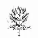 Vegeta's iconic Final Flash attack tattoo design idea