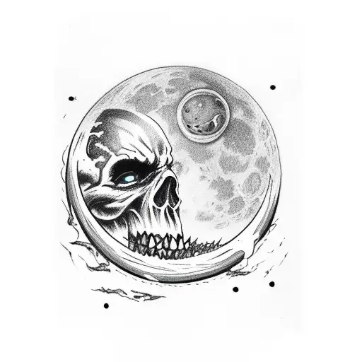 an arm band with vampire themes including the blood and the teeth of the vampires and with a moon in a night theme  tattoo design idea