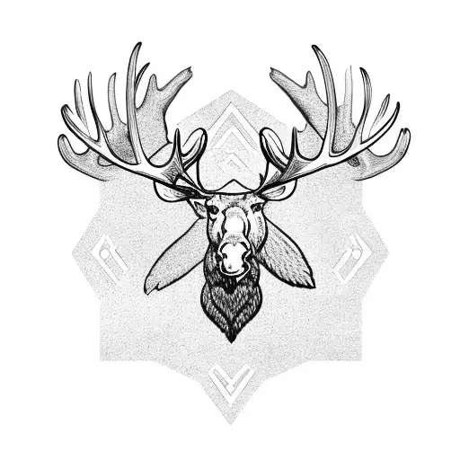 A moose with antlers made of intertwined infinity symbols tattoo design idea
