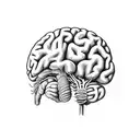 A brain with intricate physics equations and formulas inside tattoo design idea