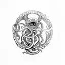 Kraken sinking a 1500's ship  tattoo design idea