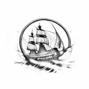 Kraken sinking a 1500's ship  tattoo design idea